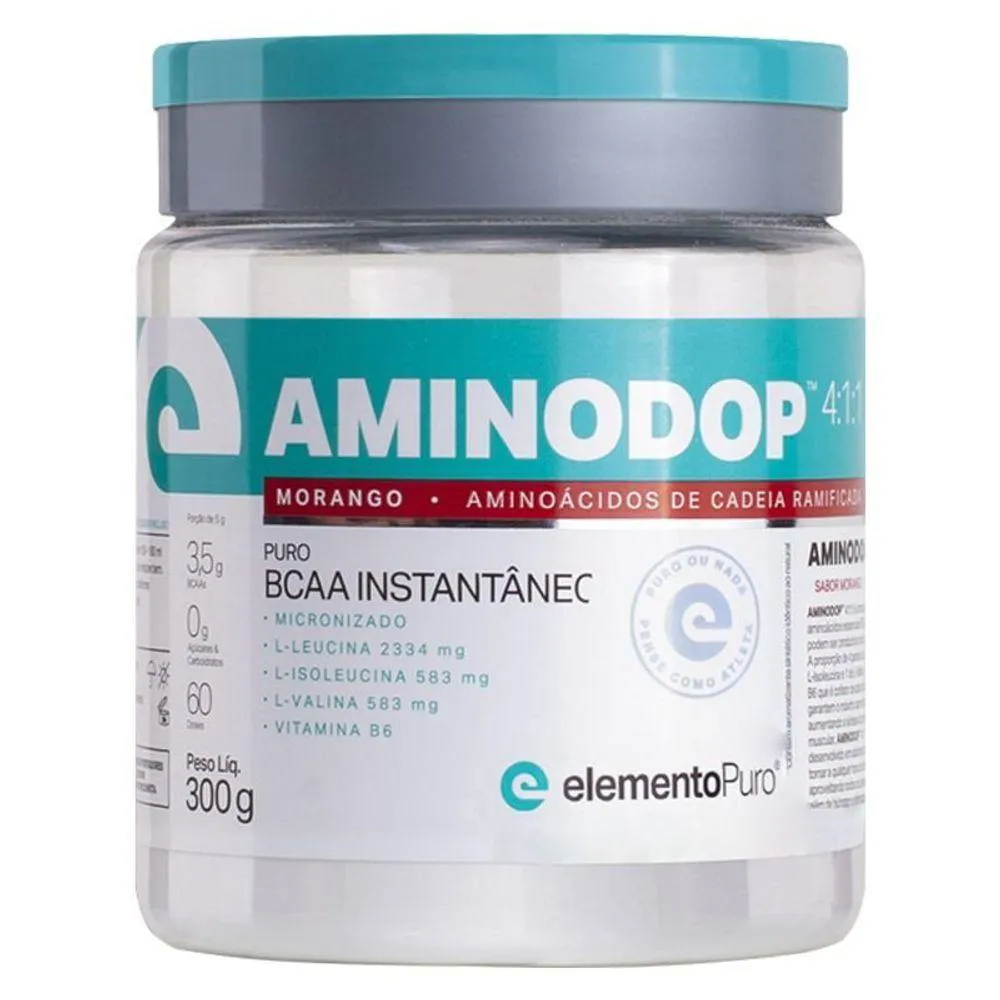 AMINODOP BCAA ELEMENTO PURO 300G - MORANGO
