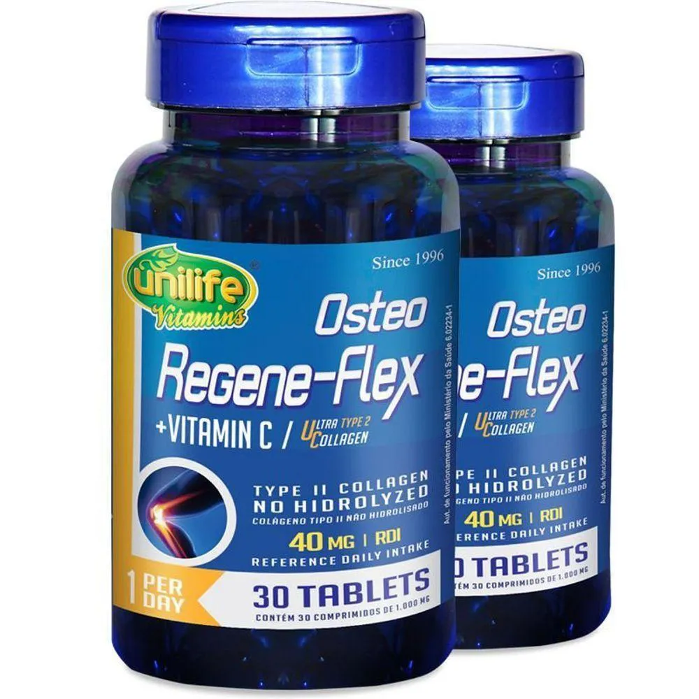KIT 2 COLáGENO TIPO 2 II 40MG REGENEFLEX OSTEO