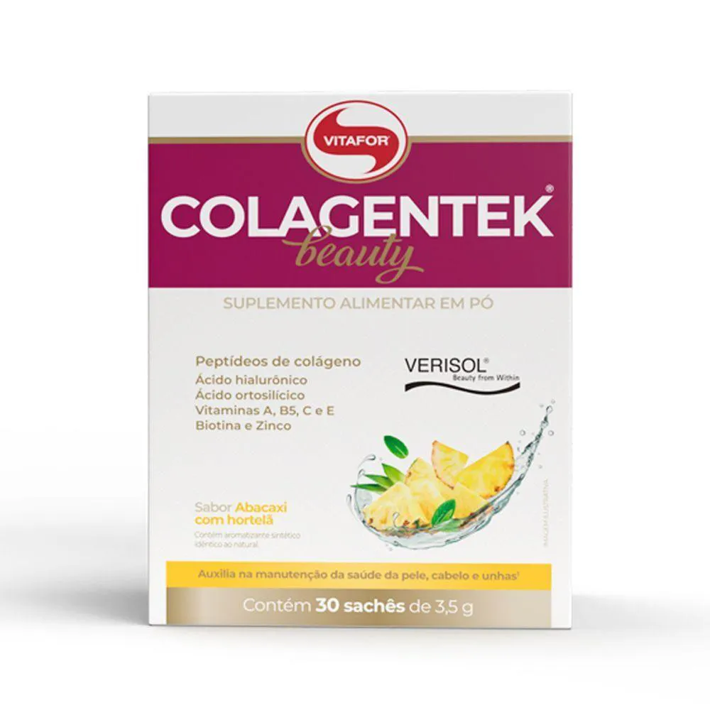 COLAGENTEK BEAUTY VITAFOR 30 SACHêS 3,5G ABACAXI COM HORTELã