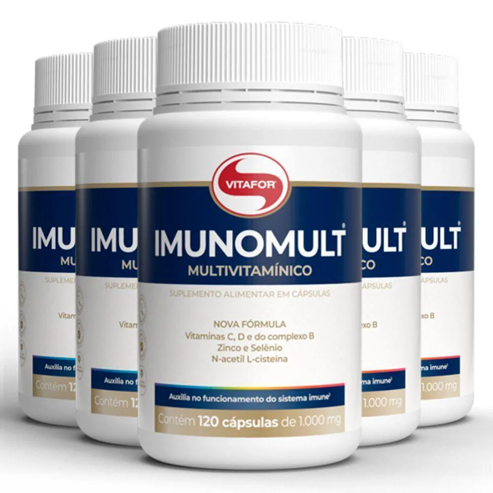 KIT 5 IMUNOMULT MULTIVITAMíNICO VITAFOR 120 CáPSULAS