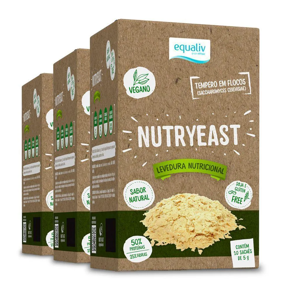 KIT 3 NUTRYEAST LEVEDURA NUTRICIONAL EQUALIV 10 SACHES