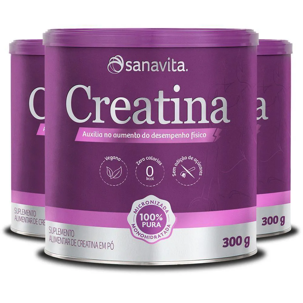 KIT 3 CREATINA SANAVITA 300G