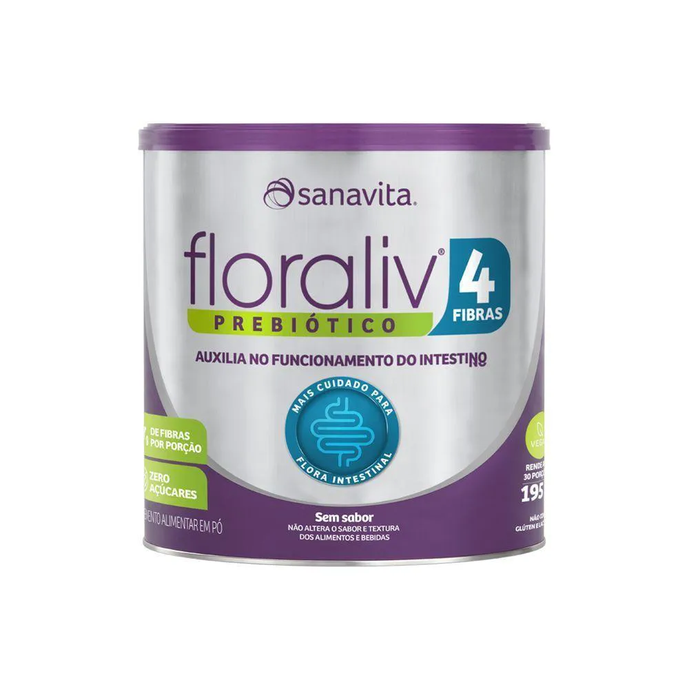 FLORALIV 4 FIBRAS SANAVITA SEM SABOR 195G
