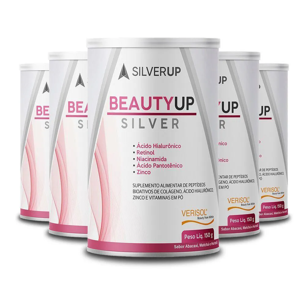 KIT 5 BEAUTY UP SABOR ABACAXI, MATCHá E HORTELã SILVERUP 150G