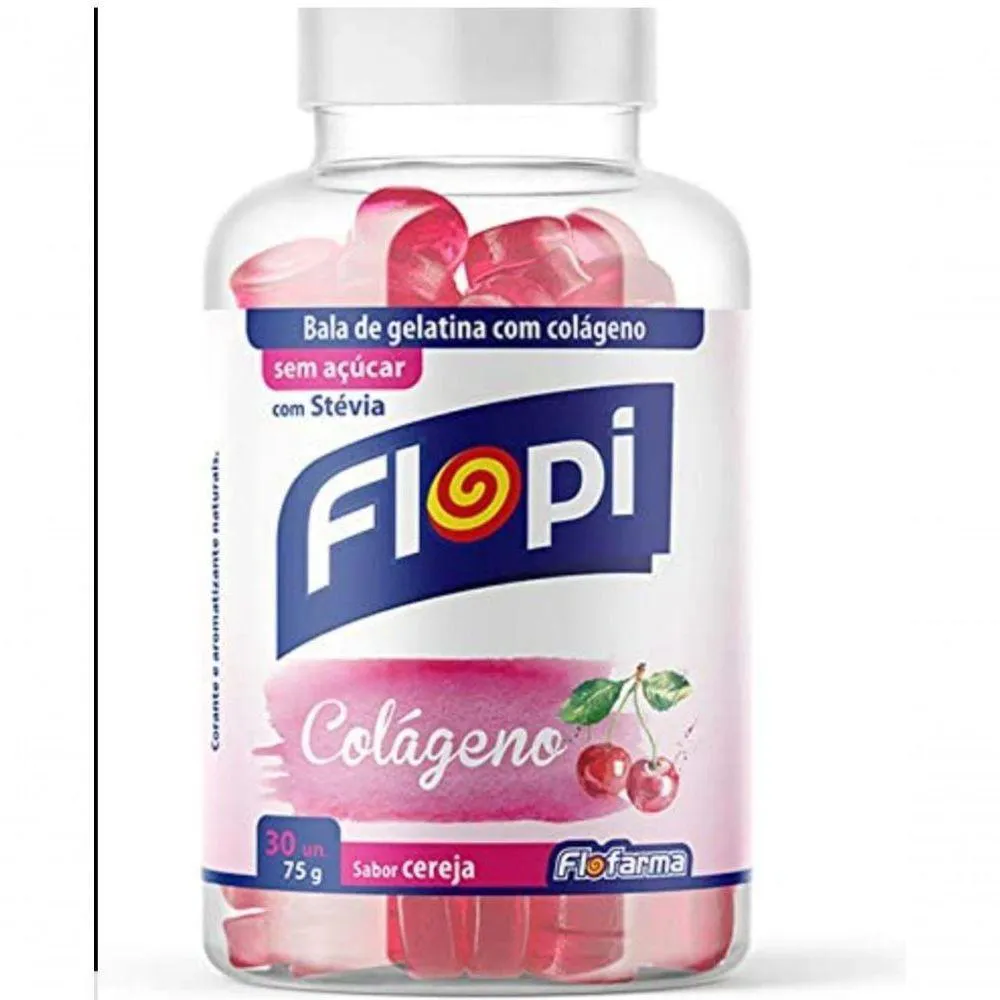 BALA DE GELATINA COM COLáGENO 30 UNI SABOR CEREJA