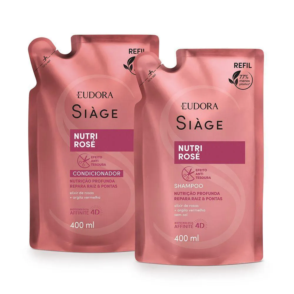 COMBO REFIL SIàGE NUTRI ROSé: SHAMPOO 400ML + CONDICIONADOR 400ML