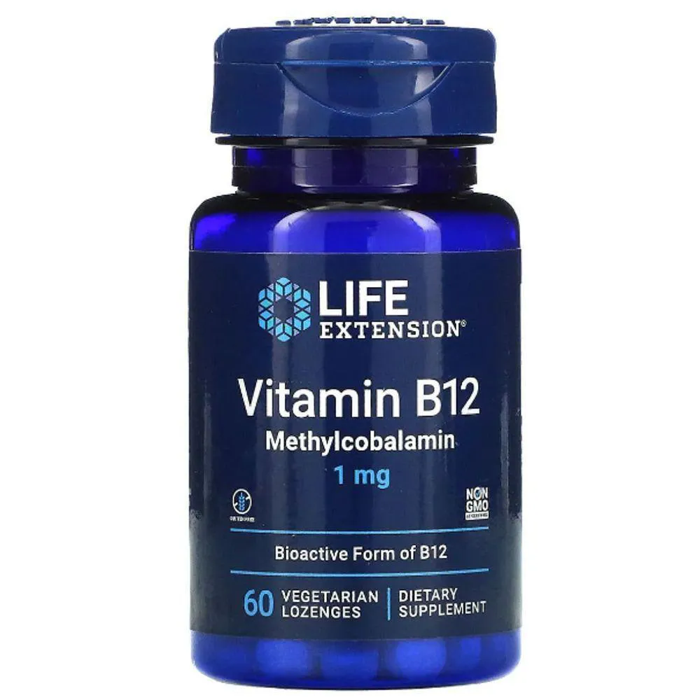 VITAMINA B12, 1MG, 60 COMPRIMIDOS MASTIGáVEIS, LIFE EXTENSION