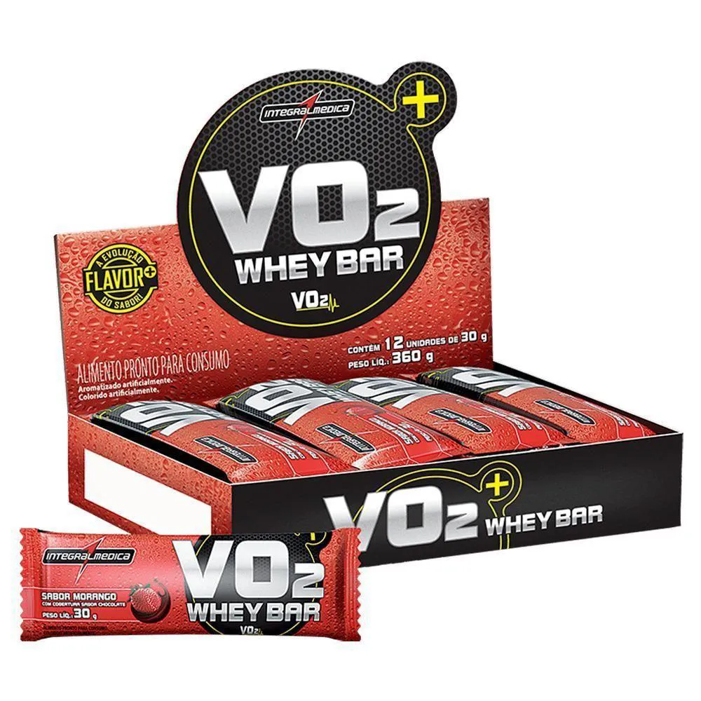 VO2 PROTEIN BAR 12 UND INTEGRALMEDICA - MORANGO MORANGO