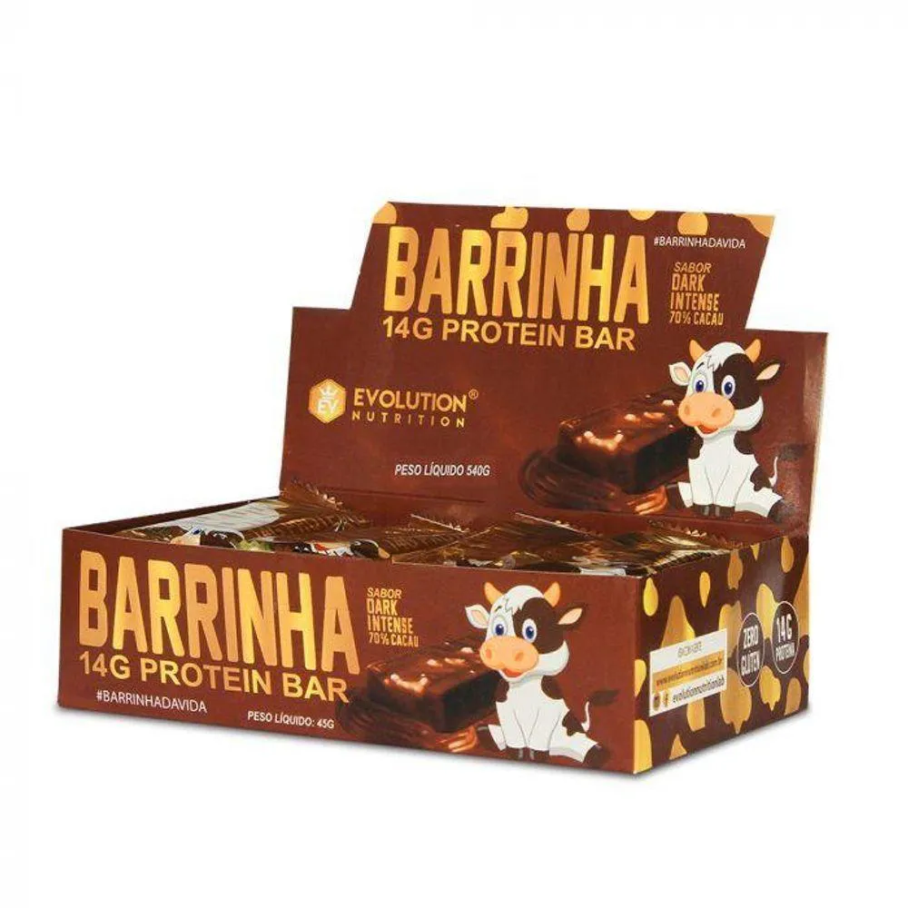 BARRINHA PROTEIN BAR 14G DE PROTEINA EVO CAIXA COM 12 CACAU 70