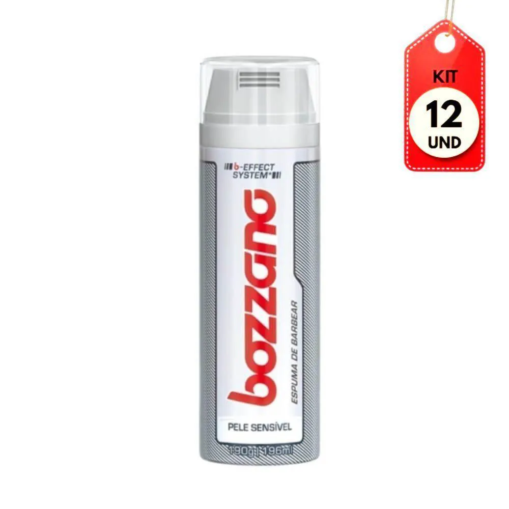 KIT C/12 BOZZANO PELE SENSíVEL ESPUMA DE BARBA 190G