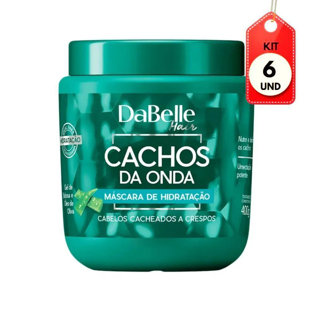 KIT C/06 DABELLE CACHOS DA ONDA MáSCARA HIDRATANTE 400G