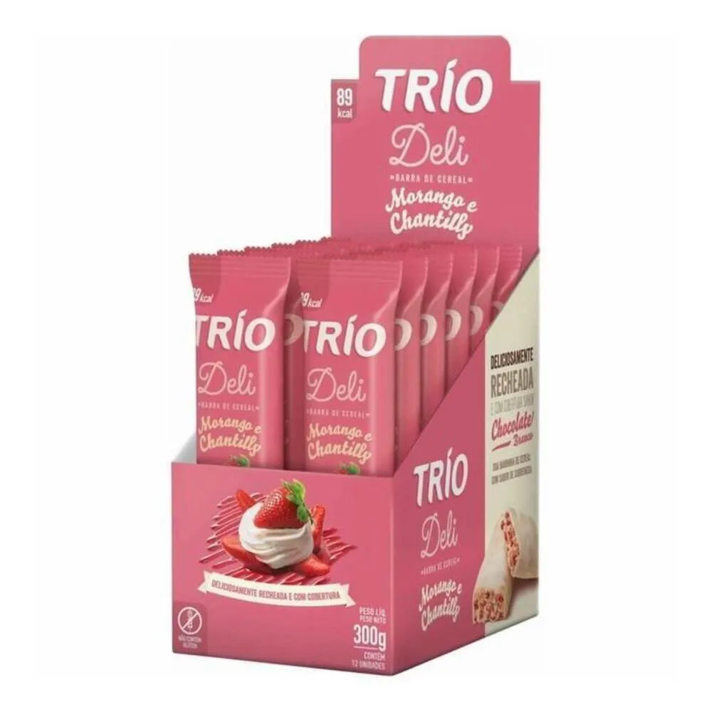 TRIO BARRA DE CEREAL DELI MORANGO CHANTILLY C/12