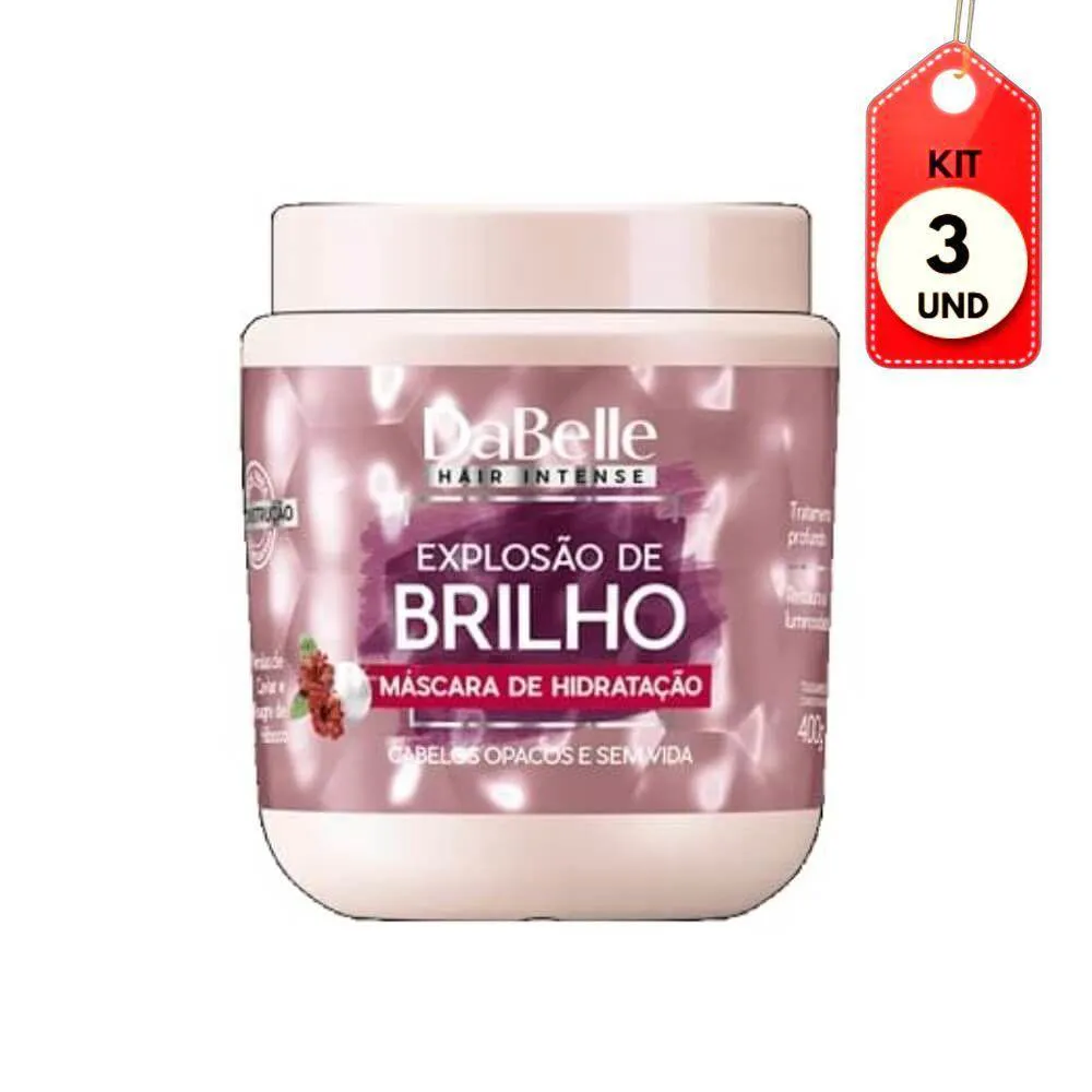 KIT C/03 DABELLE EXPLOSãO DE BRILHO MáSCARA HIDRATANTE 400G