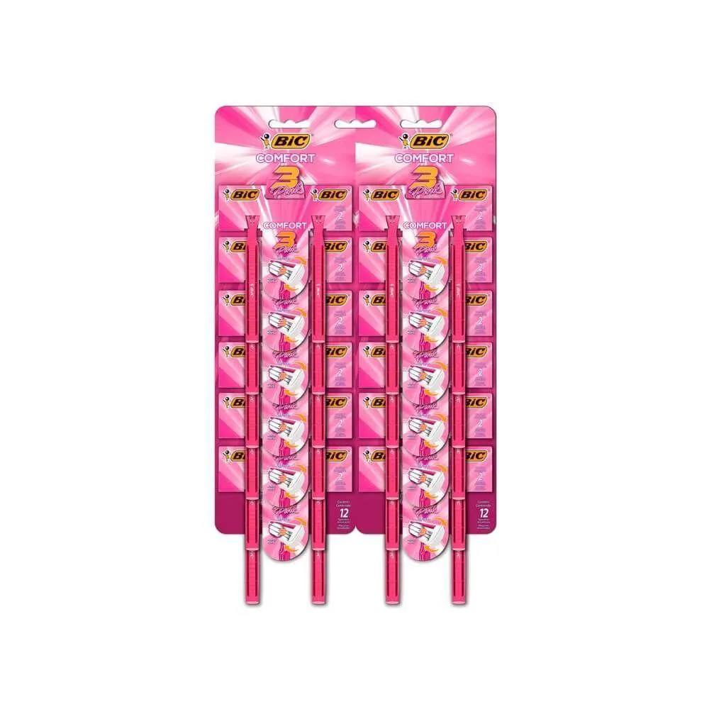 BIC COMFORT3 PINK BARBEADOR CARTELA C-24
