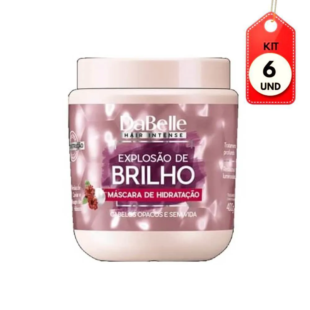KIT C/06 DABELLE EXPLOSãO DE BRILHO MáSCARA HIDRATANTE 400G