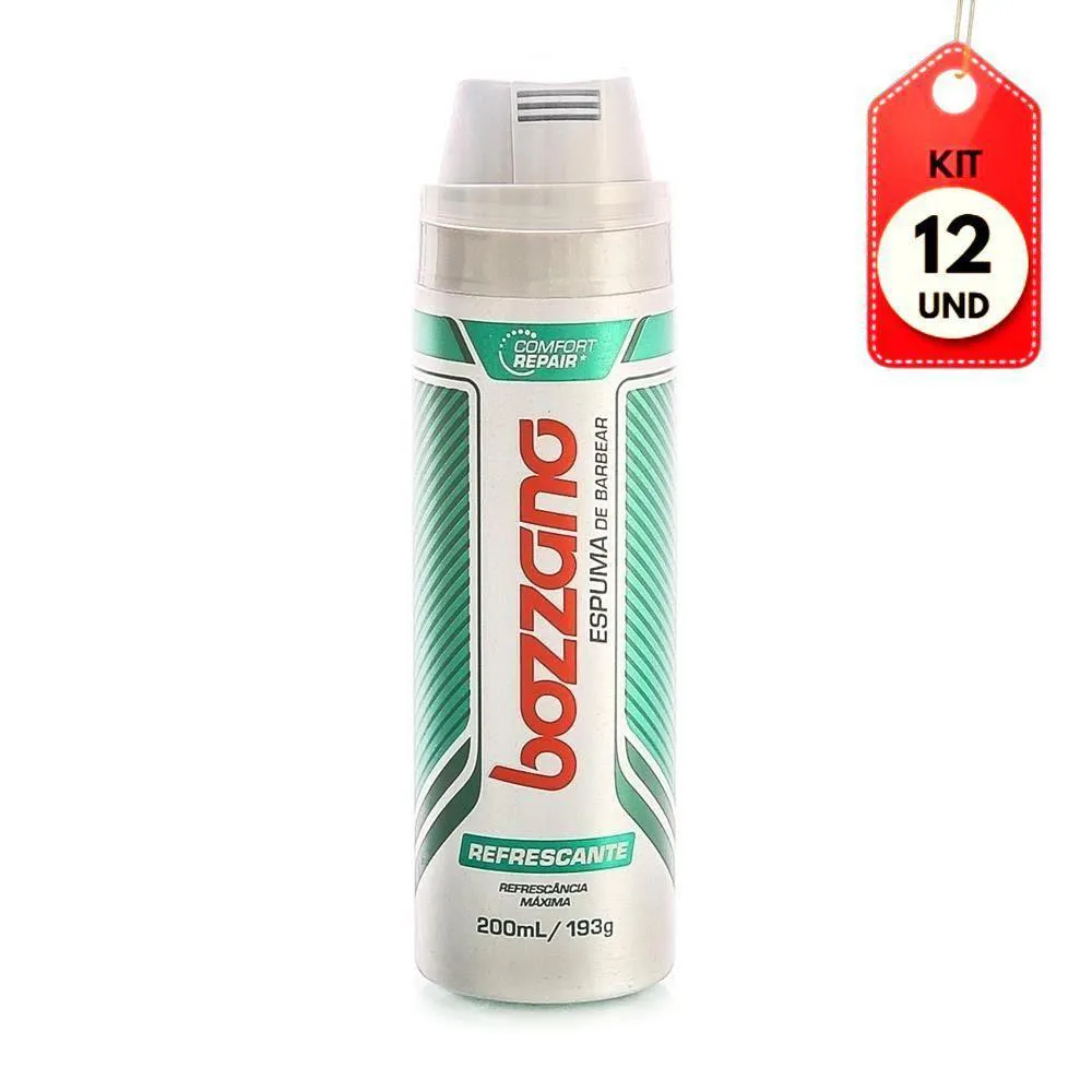 KIT C/12 BOZZANO REFRESCâNCIA MáXIMA ESPUMA DE BARBA 190G