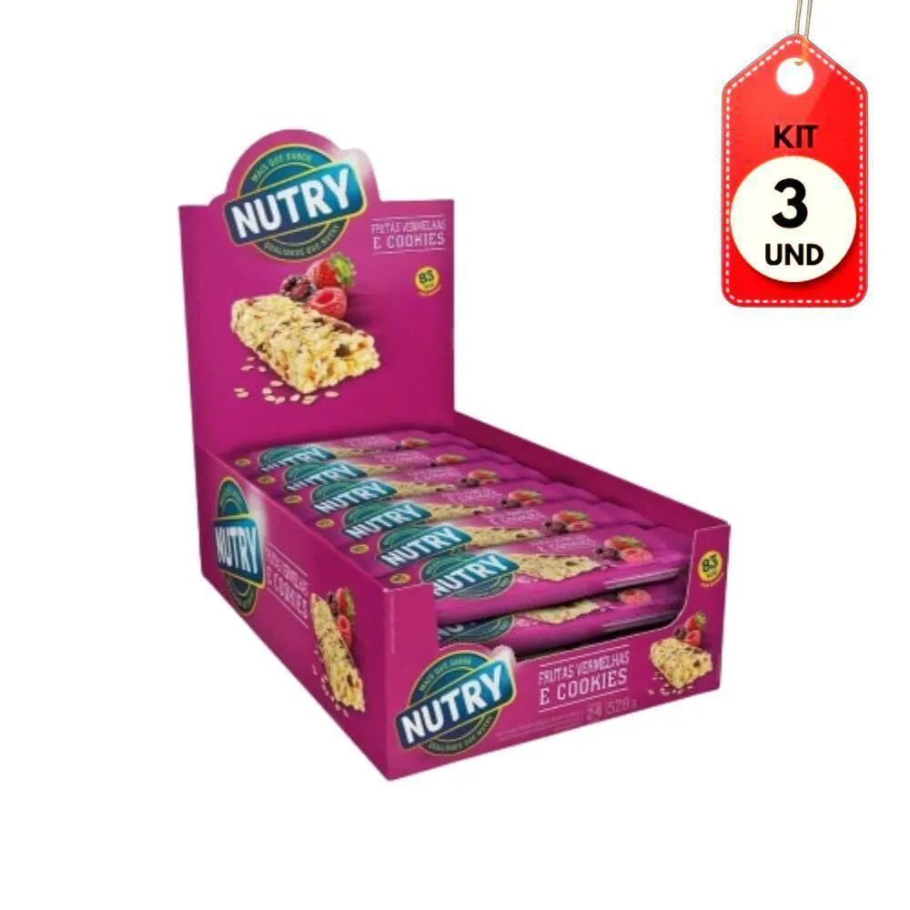 KIT C-03 NUTRY BARRA DE CEREAIS FRUTAS VERMELHAS E COOKIES C-24
