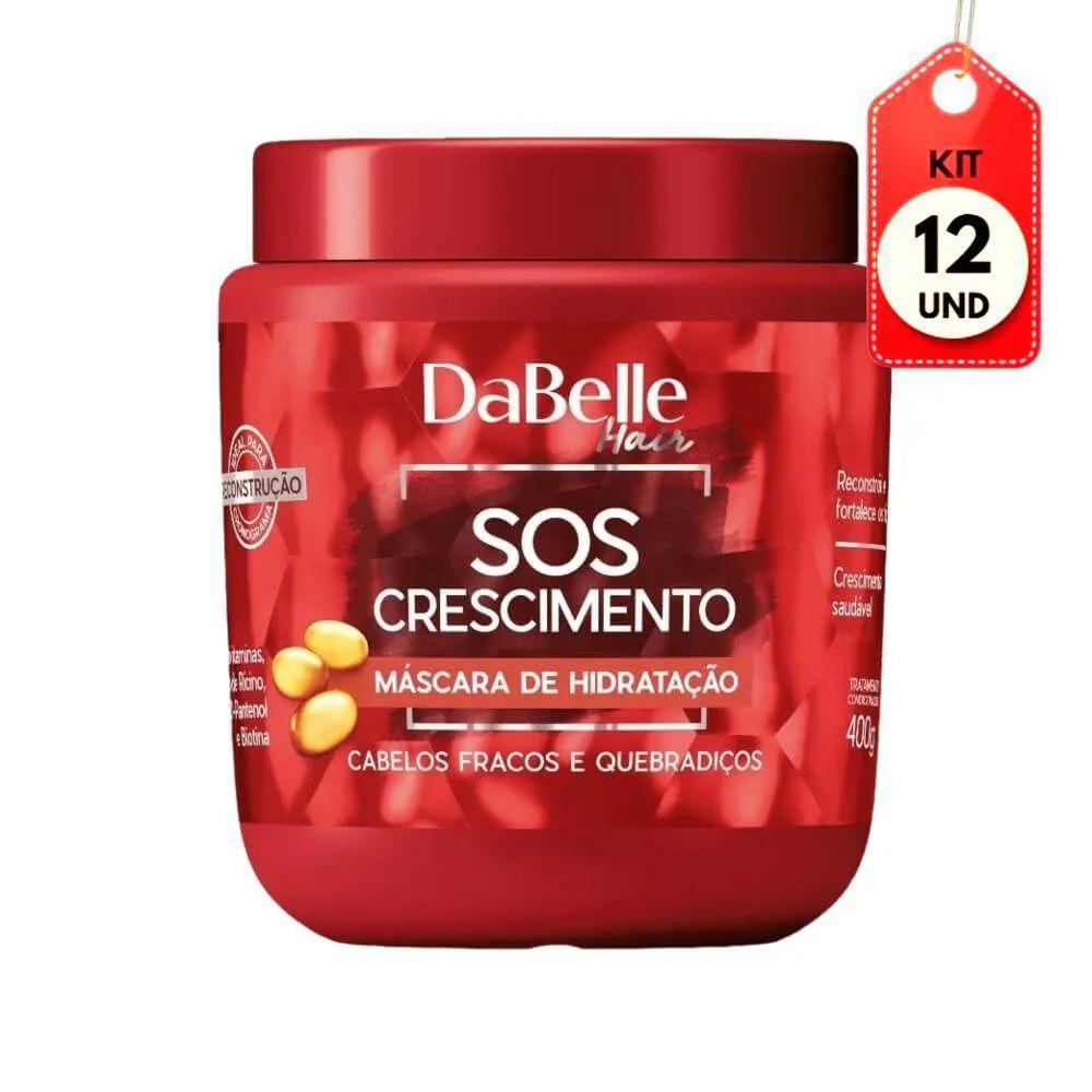 KIT C-12 DABELLE SOS CRESCIMENTO MáSCARA HIDRATANTE 400G