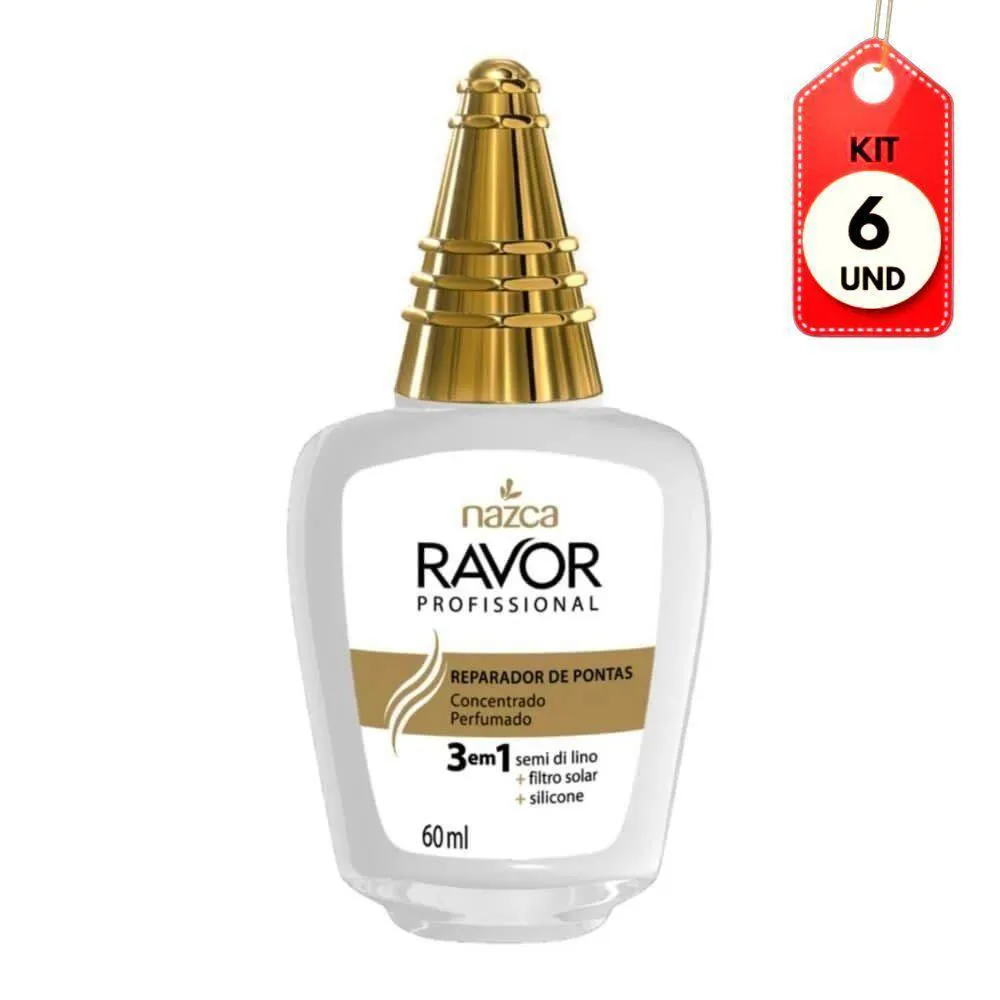 KIT C/06 RAVOR PROFISSIONAL REPARADOR DE PONTAS 60ML