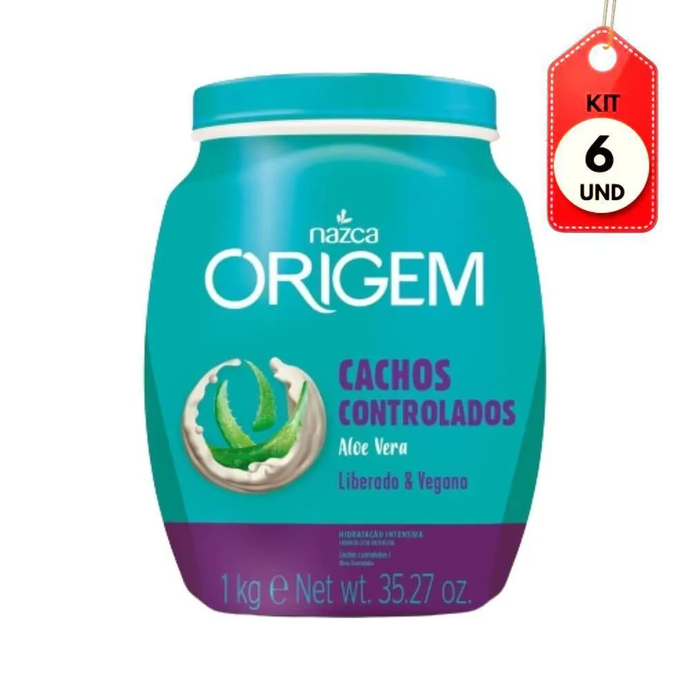 KIT C/06 ORIGEM CACHOS CONTROLADOS CREME DE TRATAMENTO 1KG