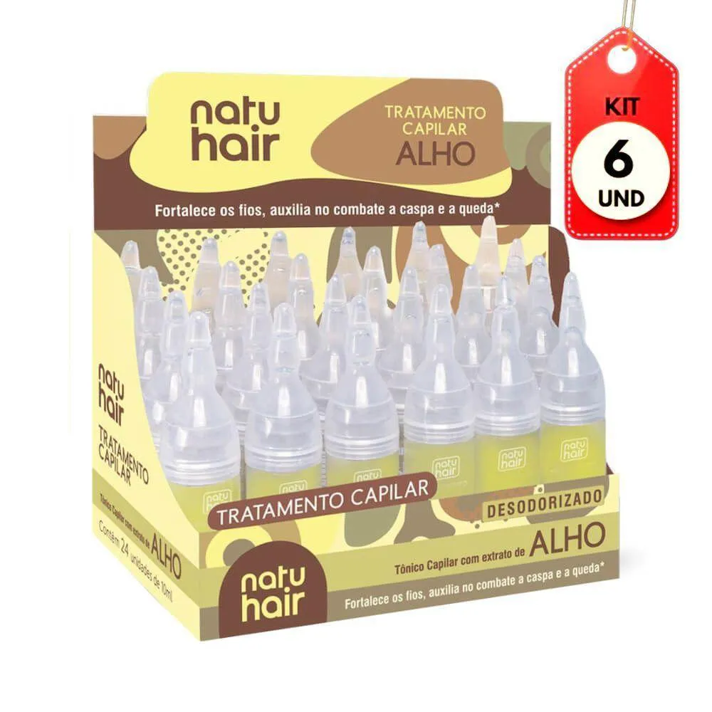 KIT C/06 NATU HAIR VITAMINA CAPILAR ALHO 24X10ML