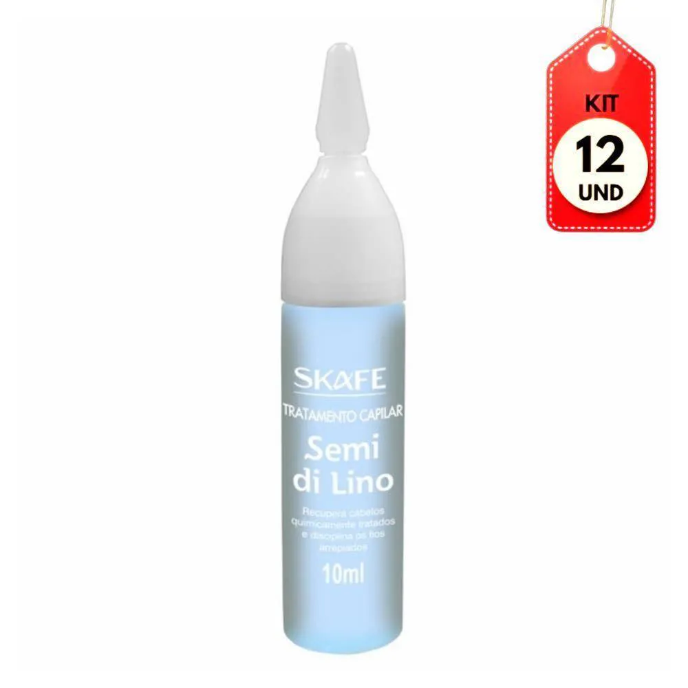KIT C-12 SKAFE TRATAMENTO CAPILAR SEMI DI LINO 10ML
