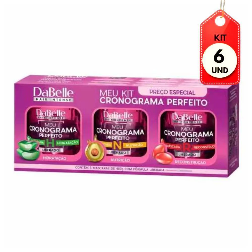 KIT C-06 DABELLE MEU CRONOGRAMA PERFEITO MáSCARAS 3X400G