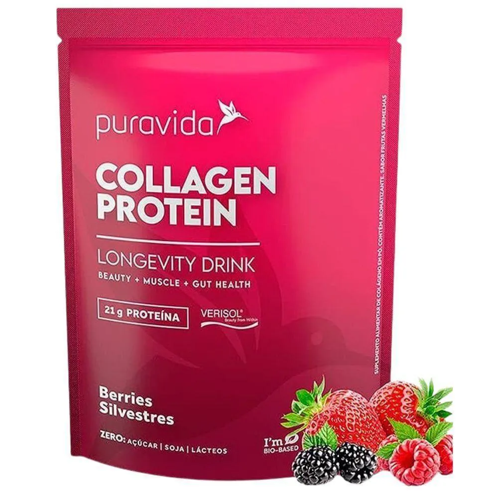 COLLAGEN PROTEIN HIDROLISADO 450GR SABOR BERRIES SILVESTRES PURAVIDA