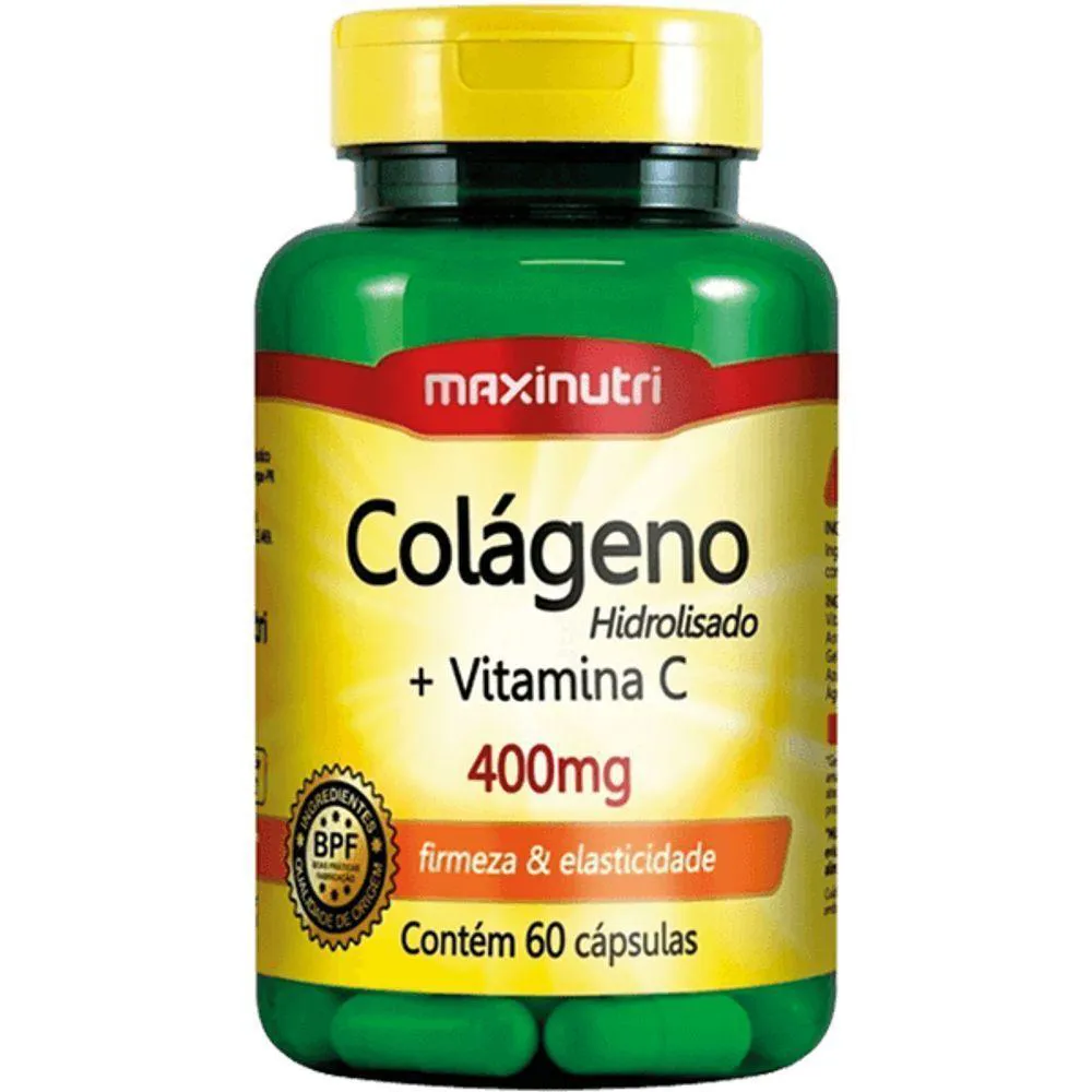 COLáGENO + VITAMINA C 60 CáPSULAS 400MG MAXINUTRI 60 CáPSULAS
