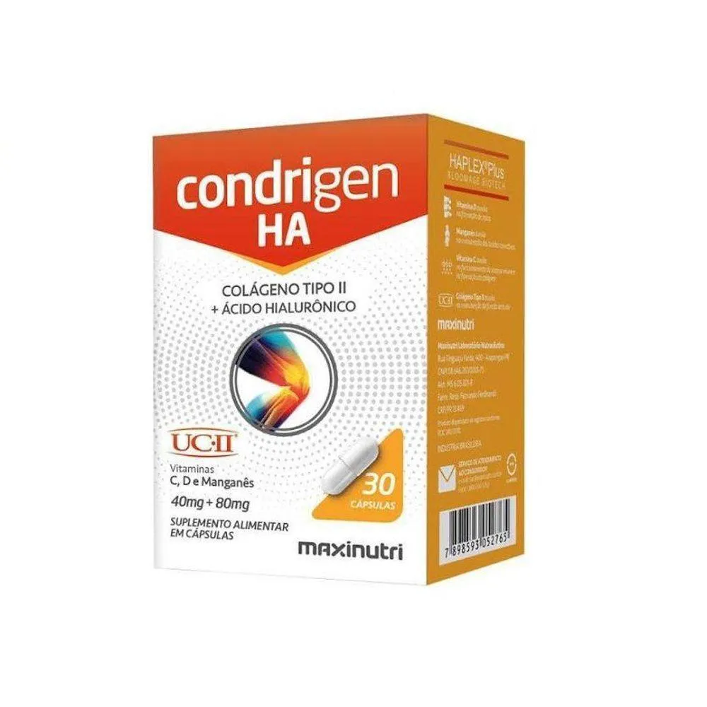 CONDRIGEN HA COLáGENO TIPO II + áCIDO HIALURôNICO 30 CáPSULAS MAXINUTRI