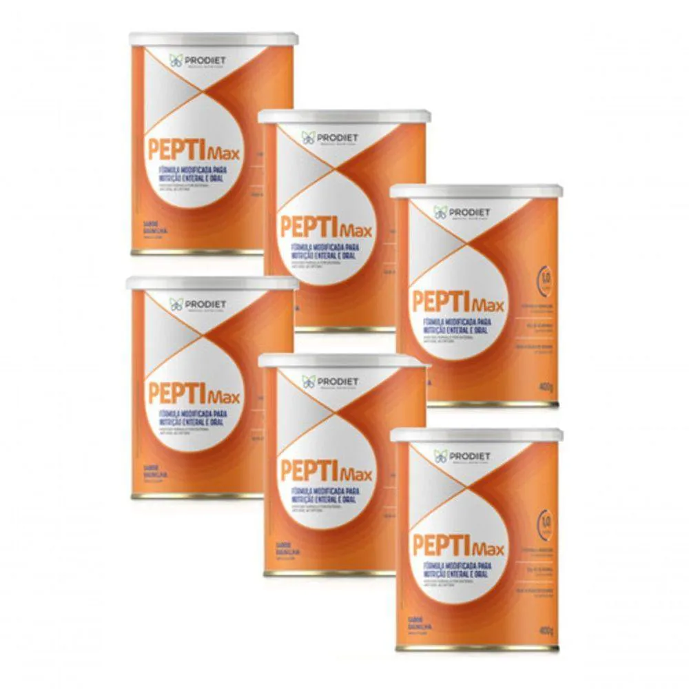 KIT 6UN PEPTIMAX 1.0 KCAL/ML 400G GLUTAMINA BAUNILHA PRODIET