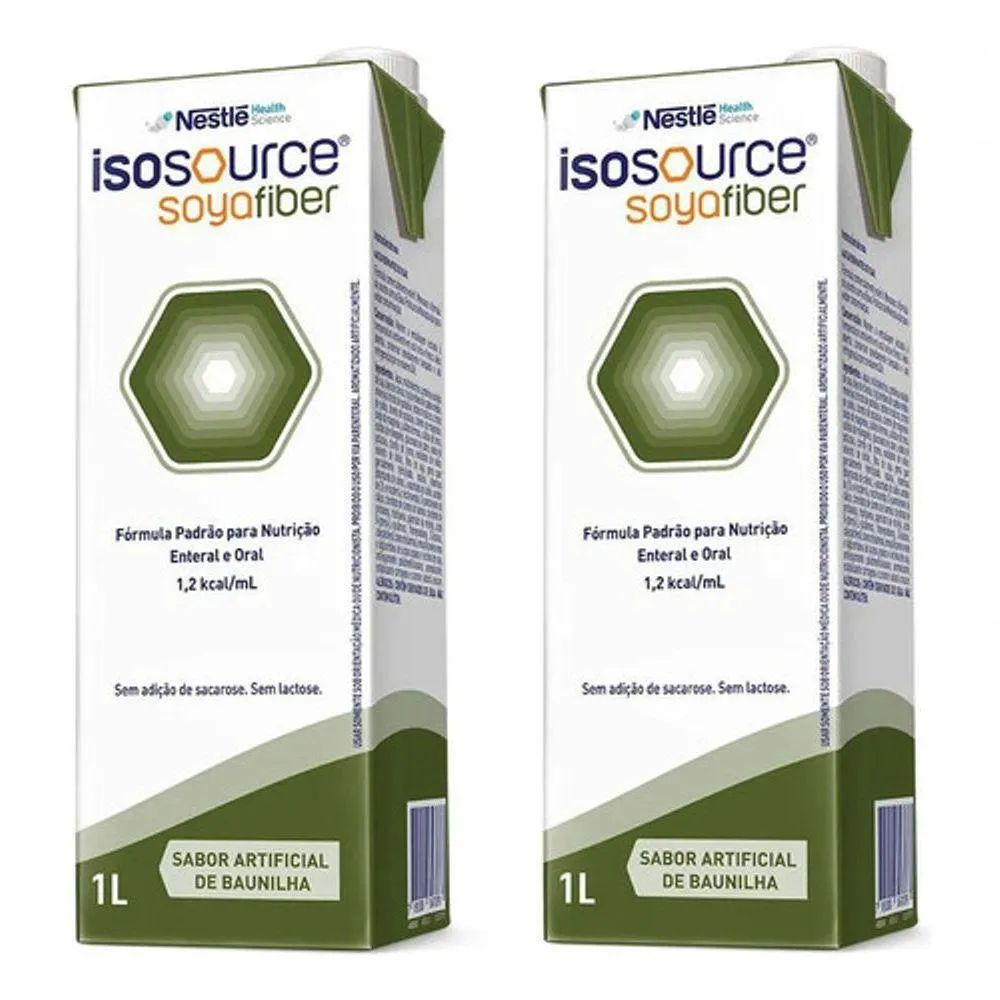 KIT 2 ISOSOURCE SOYA FIBER 1.2 BAUNILHA TETRA 1 LITRO NESTLE