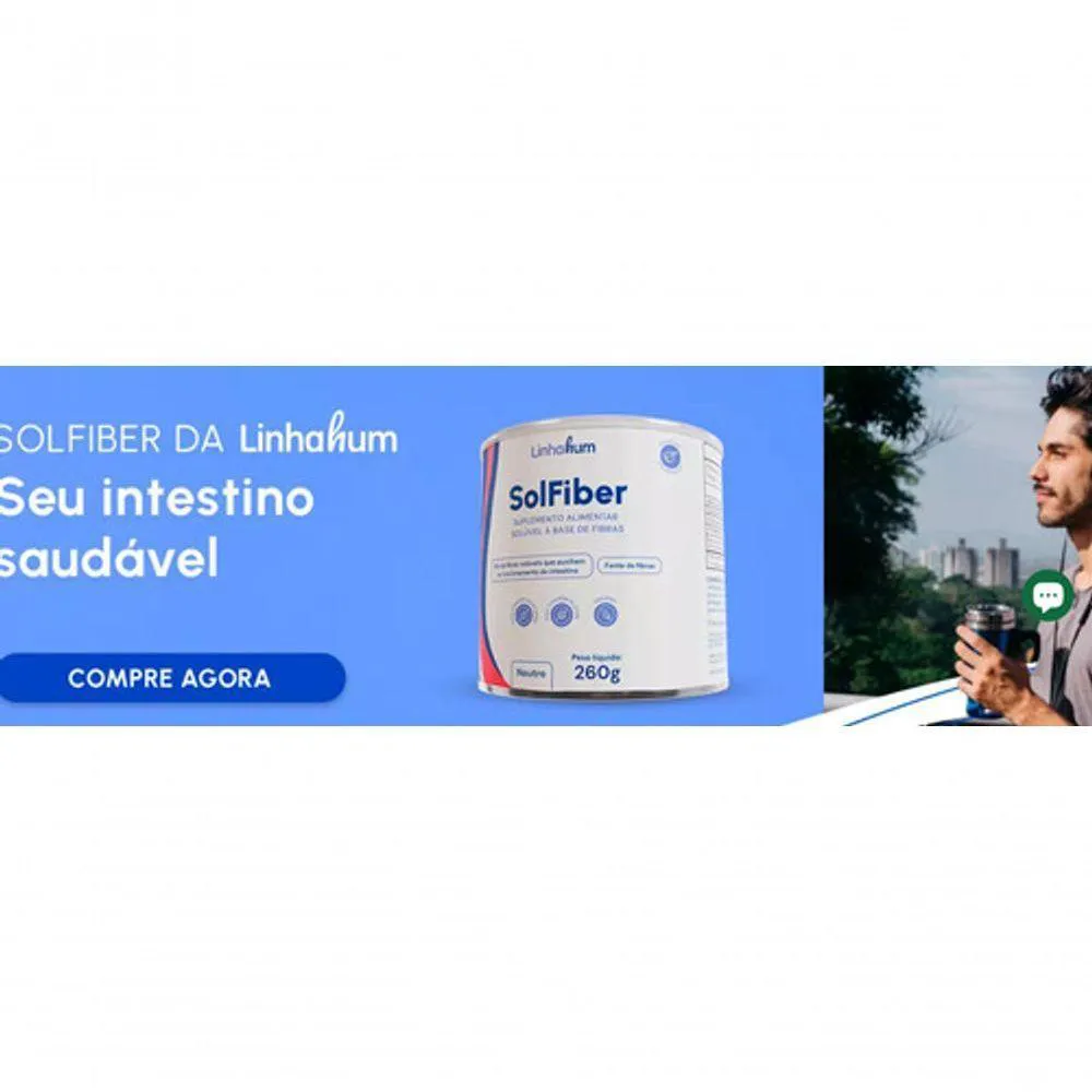 KIT 2 SOLFIBER SUPLEMENTO MIX FIBRAS SOL FIBER 260G LINHAHUM COR INCOLOR