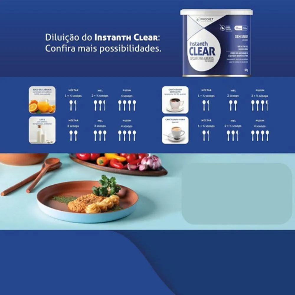 KIT 3U INSTANTH CLEAR ESPESSANTE PARA ALIMENTOS125G PRODIET