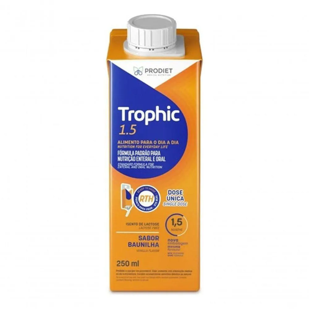 KIT 6UN TROPHIC 1.5 250ML DIETA ENTERAL BAUNILHA PRODIET COR INCOLOR