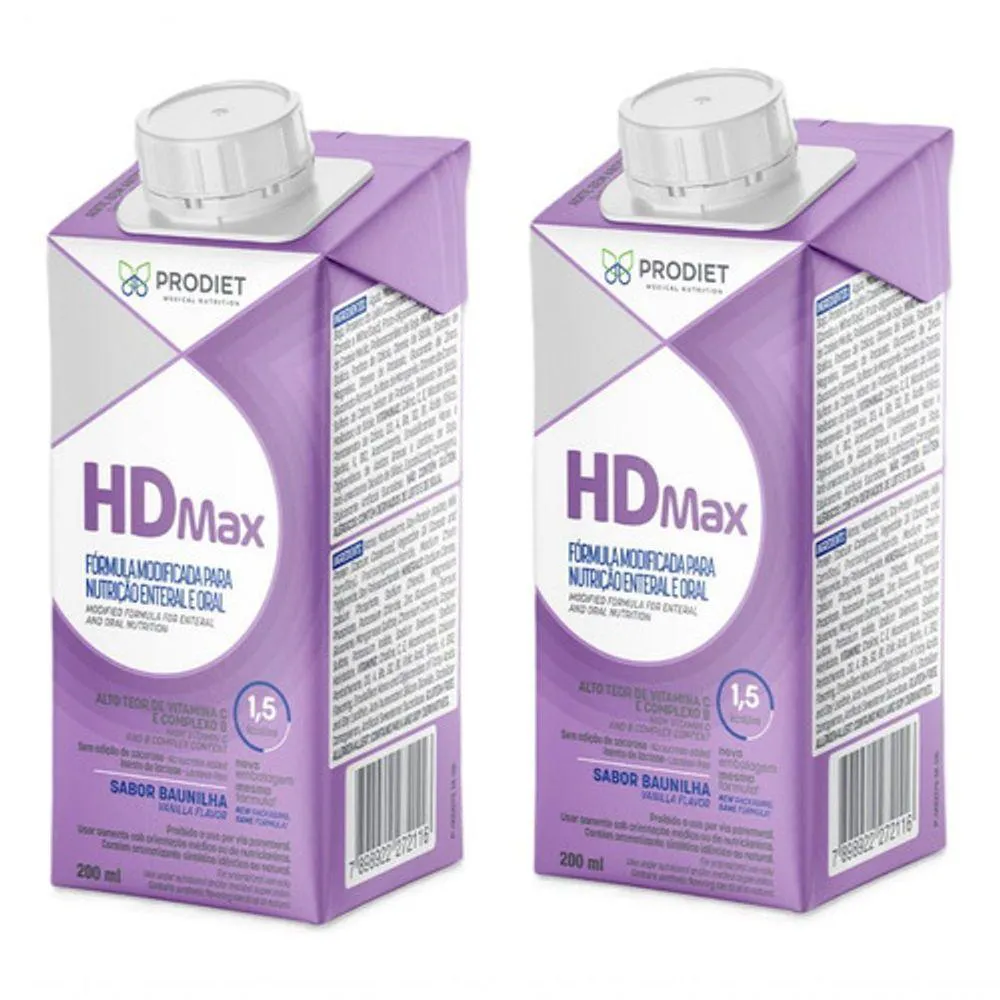KIT 2 UN HDMAX 200ML DIETA ENTERAL SABOR BAUNILHA PRODIET