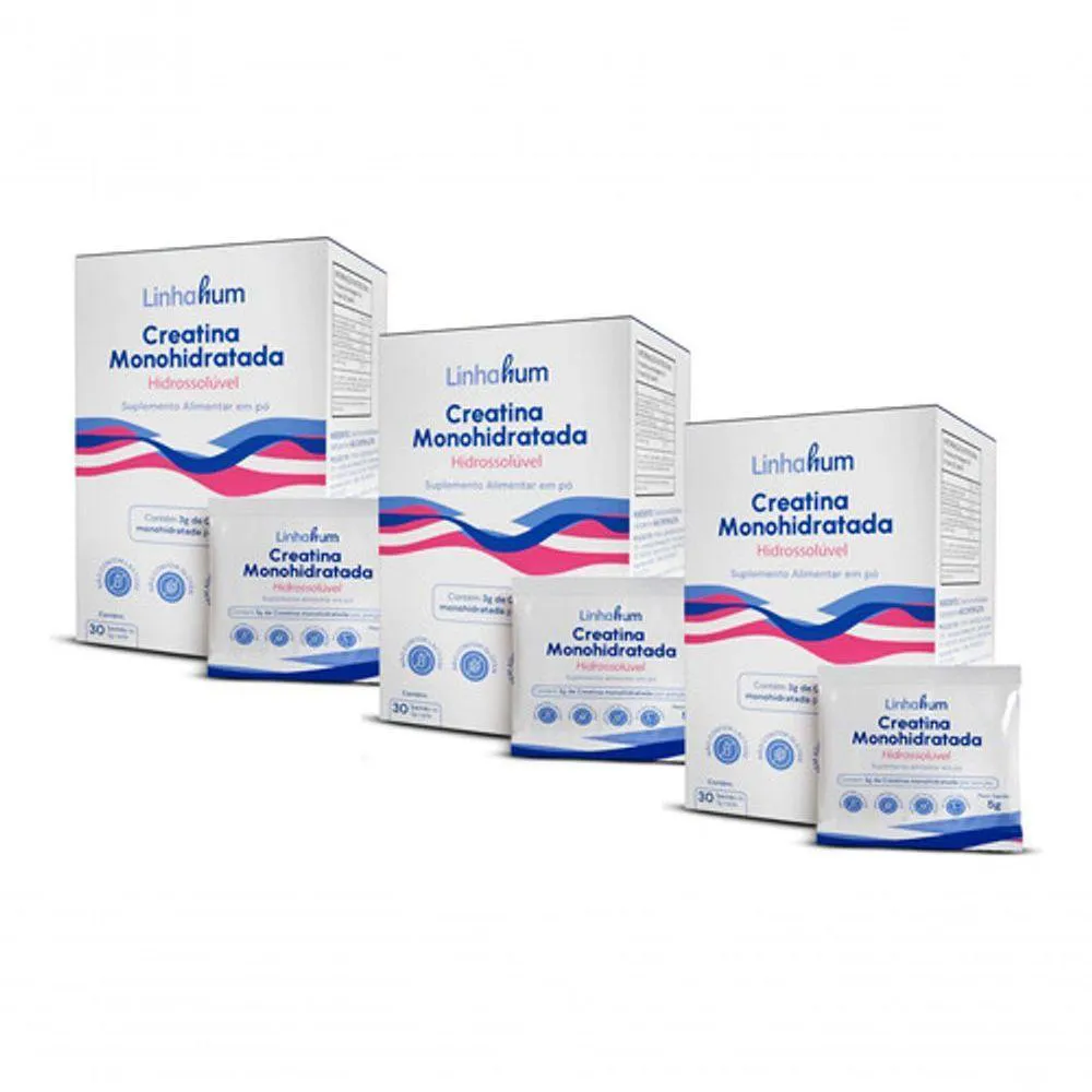 KIT 3U CREATINA MONOHIDRATADA MALTODEXTRINA SOLúVEL LINHAHUM