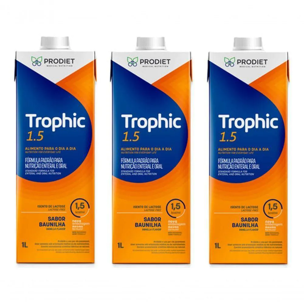 KIT 3 UN TROPHIC 1.5 1 LITRO DIETA ENTERAL PRODIET