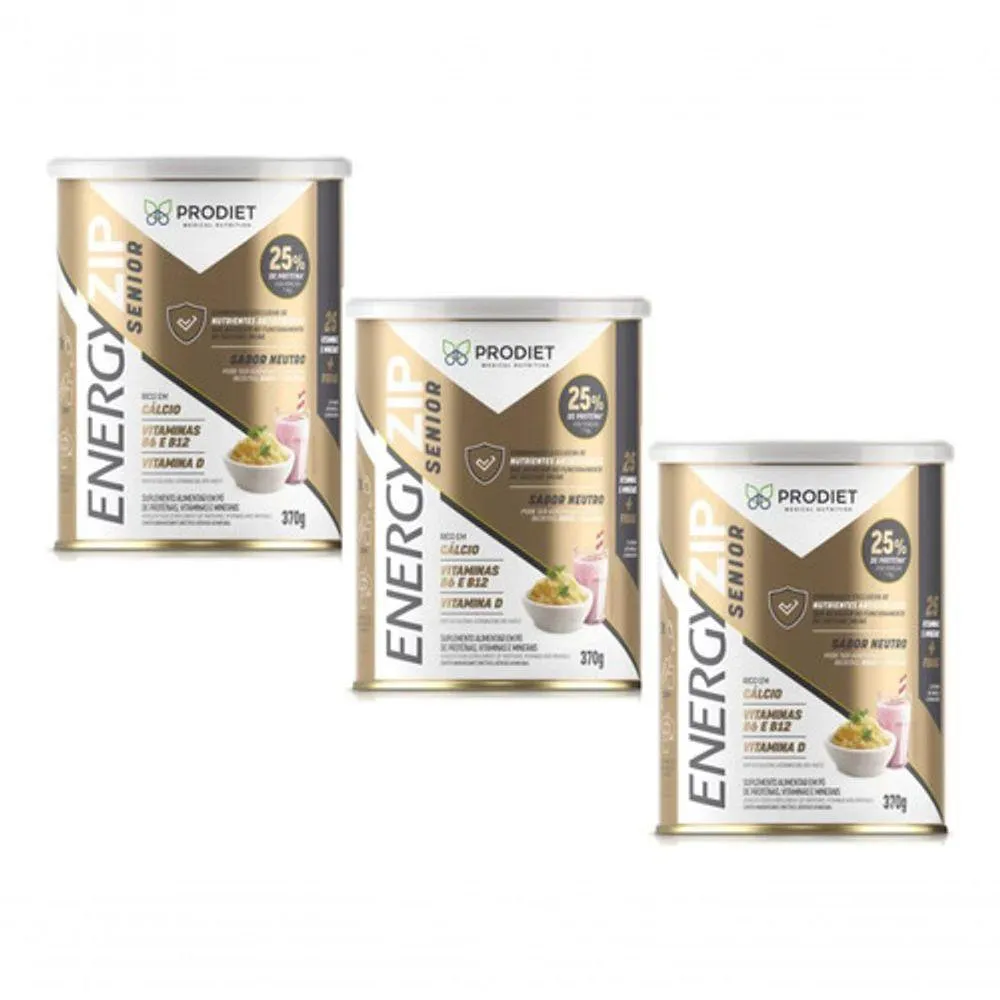 KIT 3UN ENERGYZIP SENIOR SEM SABOR 370G - PRODIET
