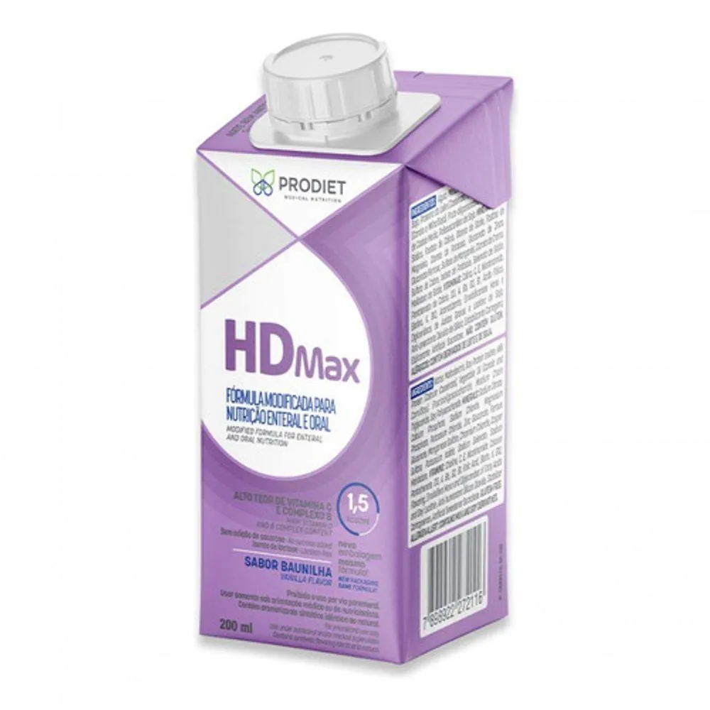 KIT 2 UN HDMAX 200ML DIETA ENTERAL SABOR BAUNILHA PRODIET COR INCOLOR