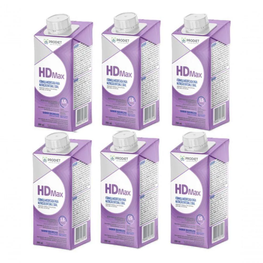 KIT 6 UN HDMAX 200ML DIETA ENTERAL SABOR BAUNILHA PRODIET