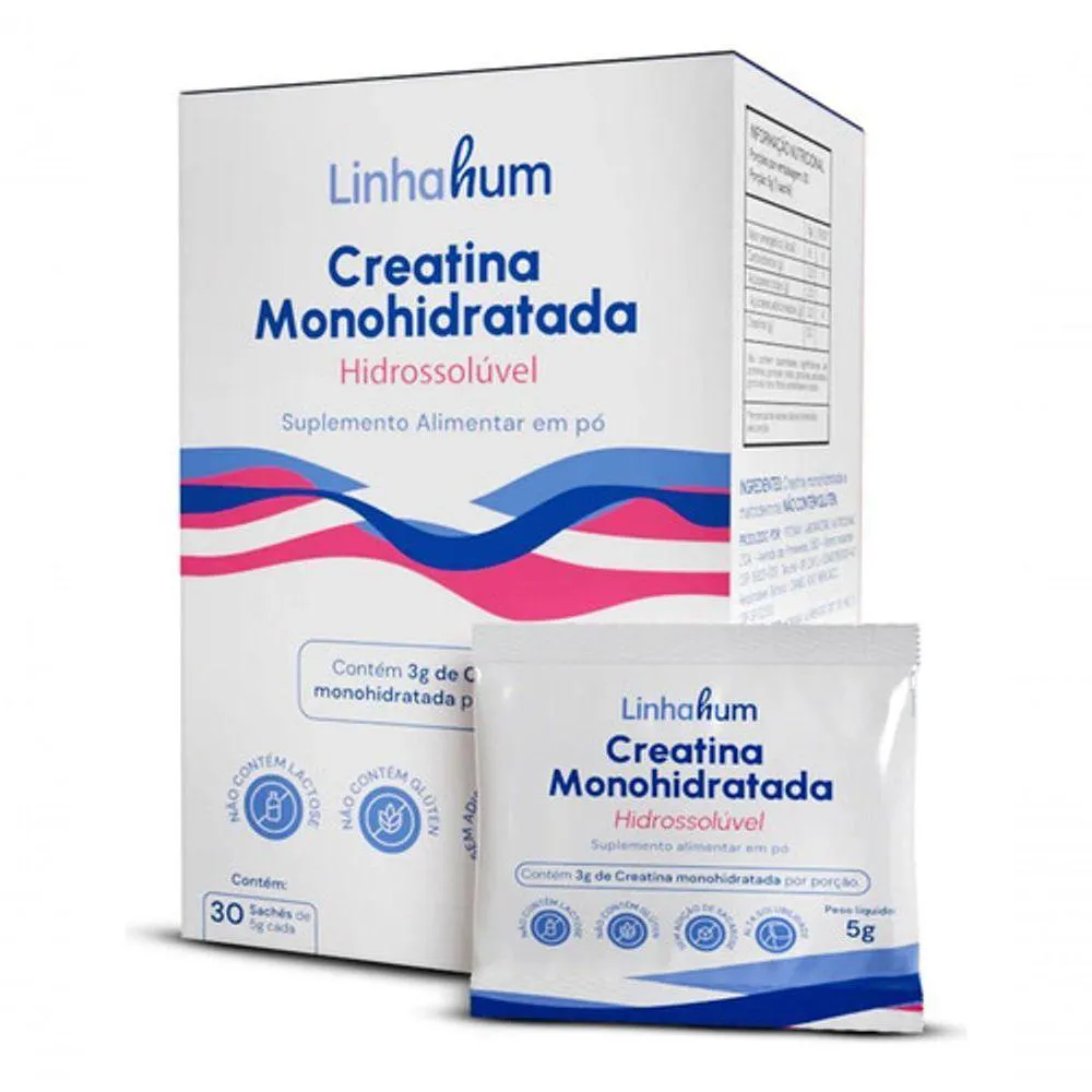 KIT 2U CREATINA MONOHIDRATADA MALTODEXTRINA SOLúVEL LINHAHUM COR INCOLOR