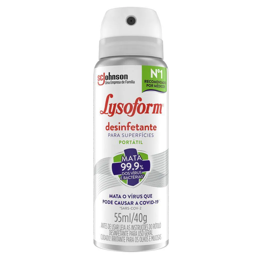 DESINFETANTE AEROSSOL SUPERFíCIES PARA USO GERAL ORIGINAL LYSOFORM FRASCO 55ML