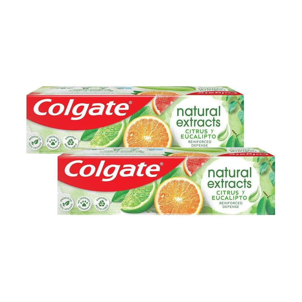 KIT 2 CREME DENTAL COLGATE NATURAL EXTRACTS CITRUS E EUCALIPTO 90G