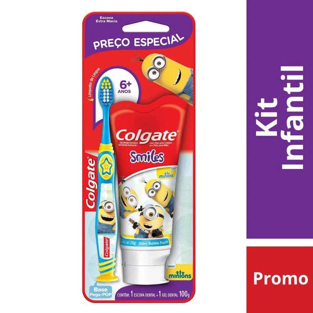 PACK SMILES ESCOVA DE DENTE E CREME DENTAL INFANTIL COLGATE SMILES 100G