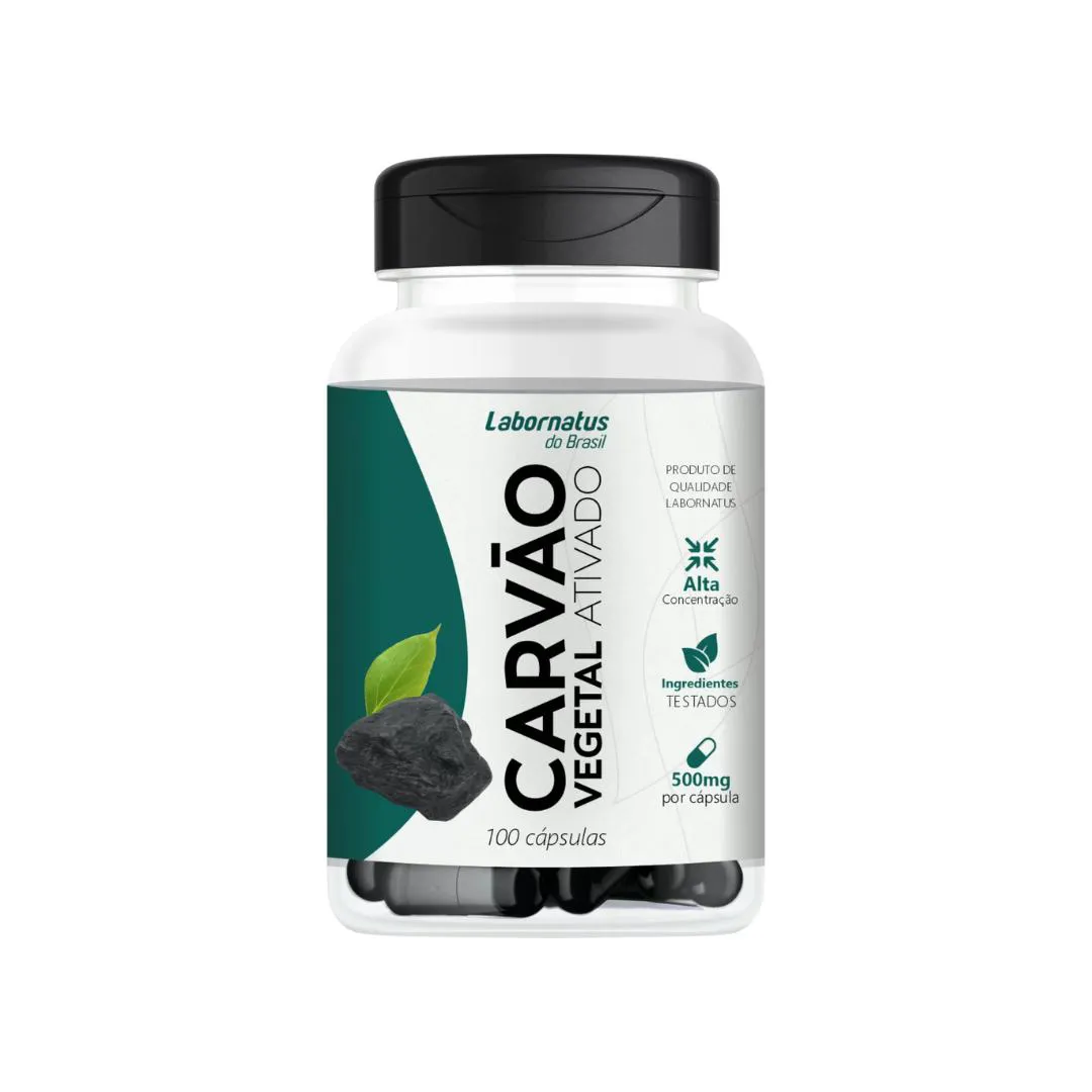CARVãO VEGETAL ATIVADO ALTA CONCENTRAçãO 500MG 100 CáPSULAS