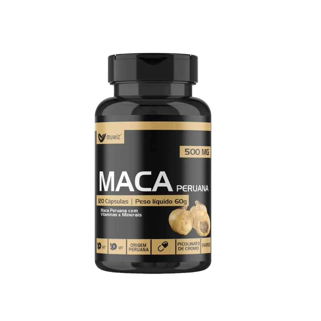 MACA PERUANA COM VITAMINAS 120 CáPSULAS 500MG - MUWIZ