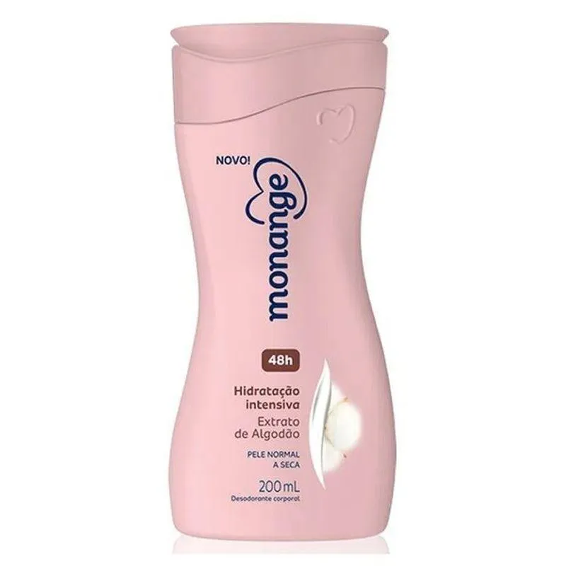 HIDRATANTE MONANGE HIDRATAçãO INTENSIVA – PELE NORMAL A SECA COM AçãO DESODORANTE 200ML