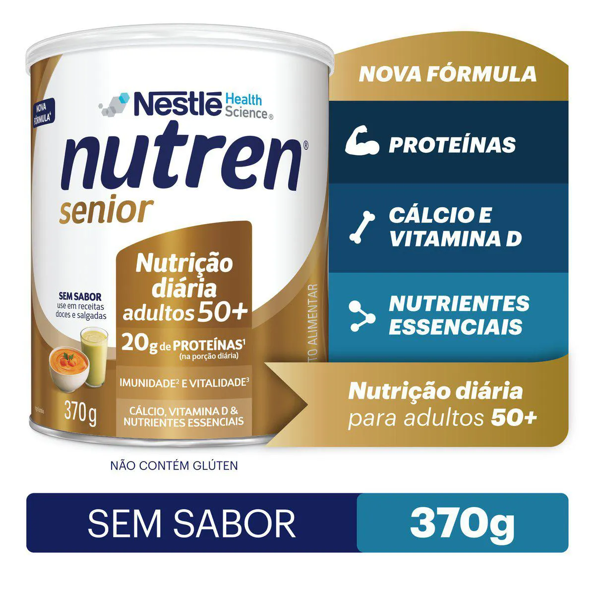 Suplemento Alimentar Nutren Senior Sem Sabor Nestlé 370g