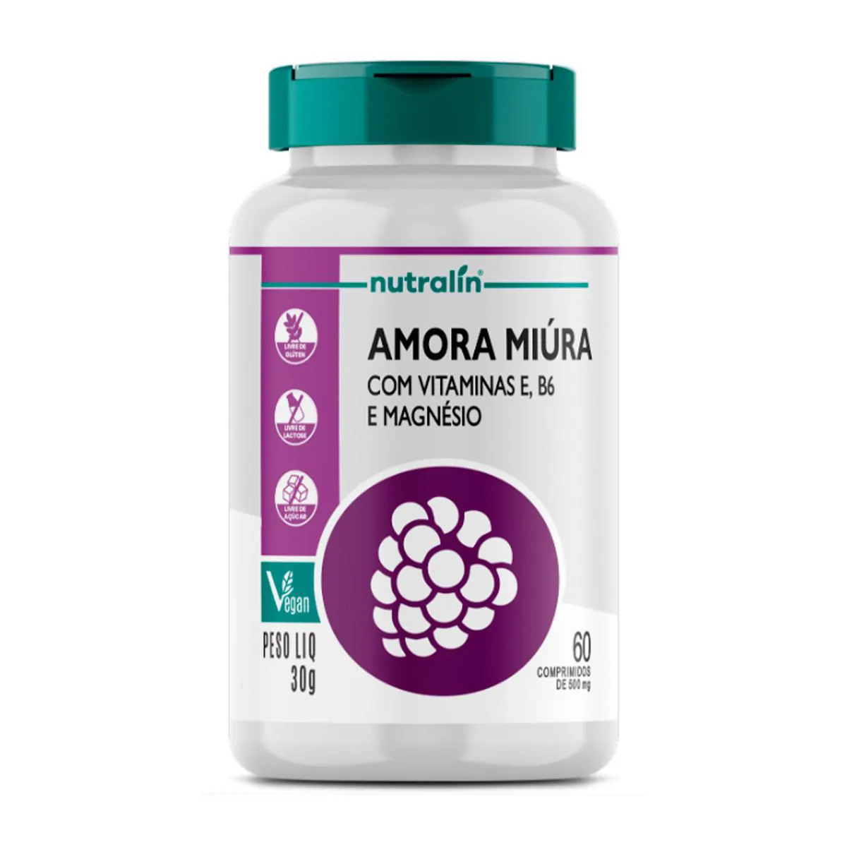 Amora Miúra Nutralin Vitamina E + B6 e Magnésio 60 comprimidos